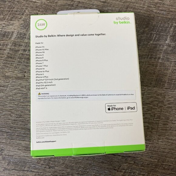 Studio by Belkin 2-Port Home Charger w/ Lightning Cable (MFi-Certified) NEW - Picture 4 of 7